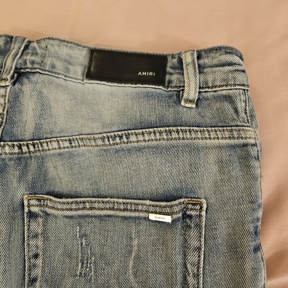 Amiri Jeans Mens Size 32  Vintage Distressed Leather Patches - Picture 7 of 7